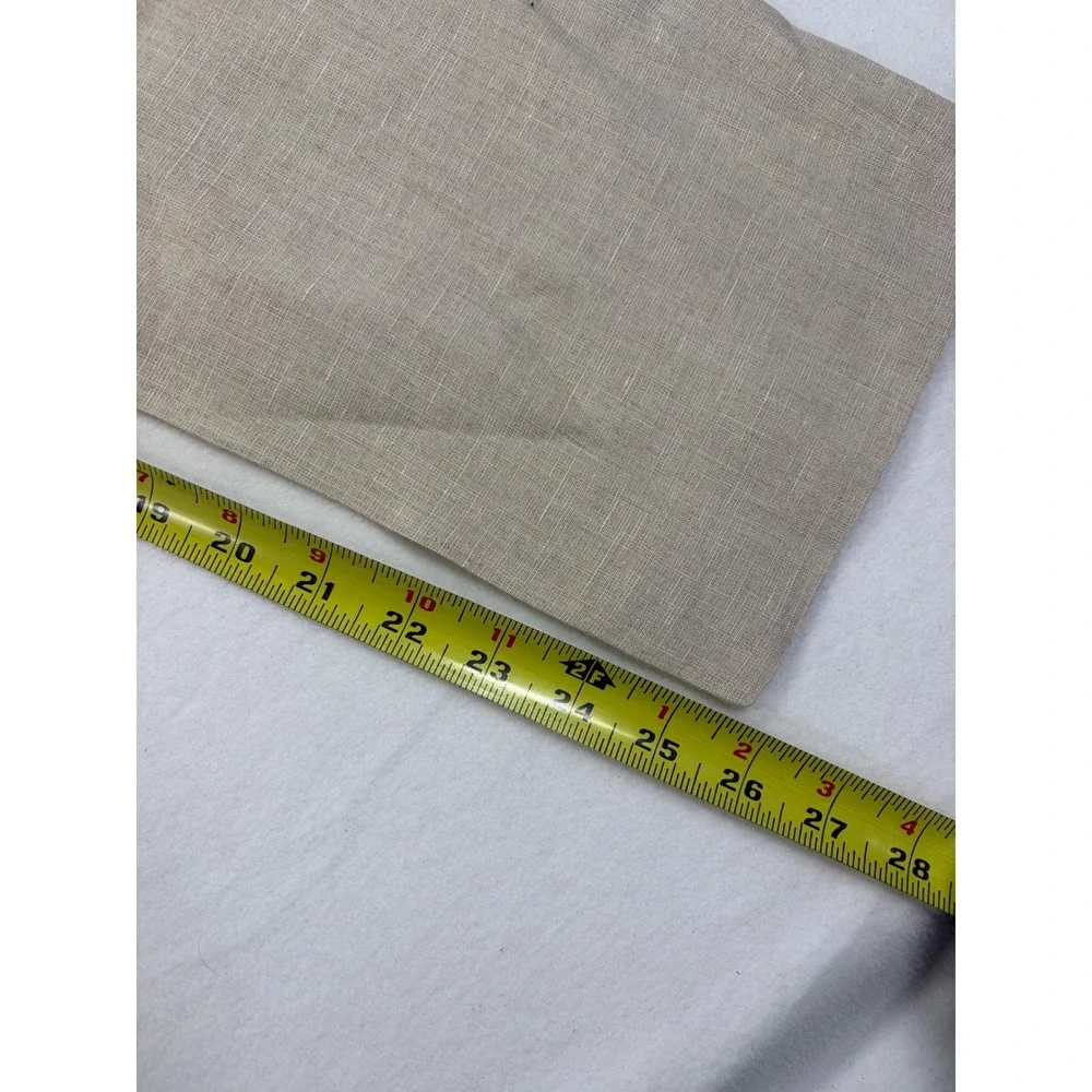 StudioSuits Hand Crafted Bespoke Linen Trousers Mens 34R Beige Straight Leg